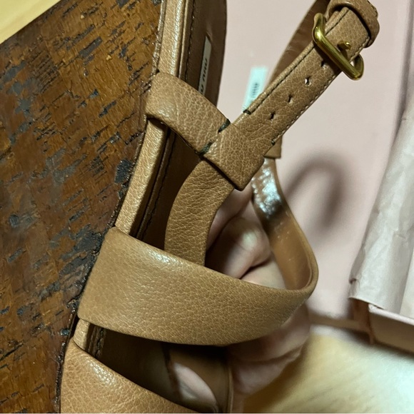 NWT Miu Miu Brown Sandals Leather Wedges Leather Heels 8.5 - Picture 11 of 15